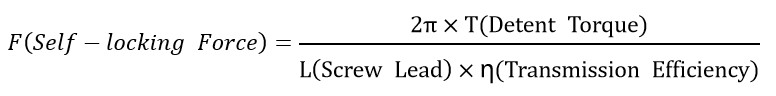 Calculate the self-locking force of a ball screw linear actuator
