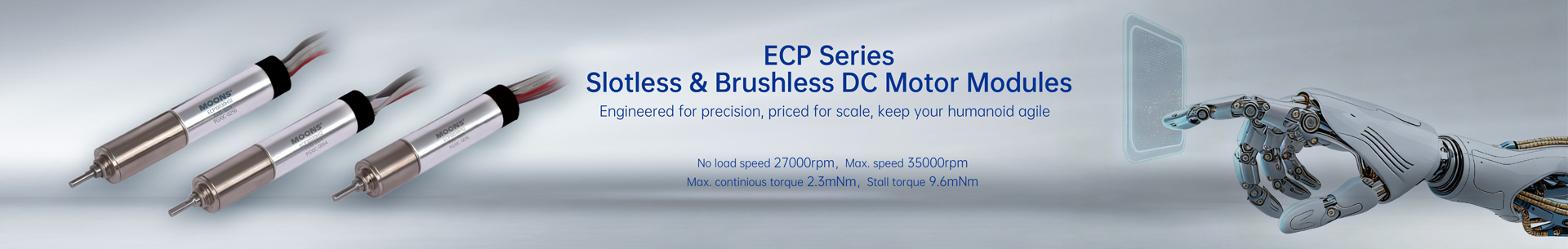 ECP10030 Price to Performance Slotless BLDC Motors