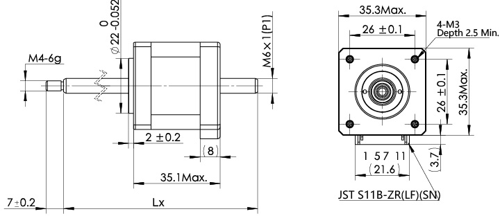 NEMA14 Non-captive Hybrid Linear Stepper Motors | MOONS'