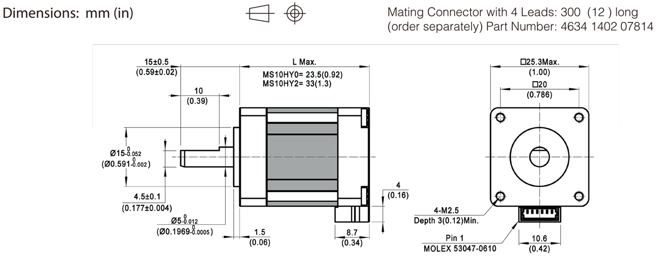 NEMA 10 Standard Hybrid Stepper Motors | MOONS’