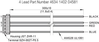 The harness drawing of NEMA14 Ball Screw Linear stepper Motors